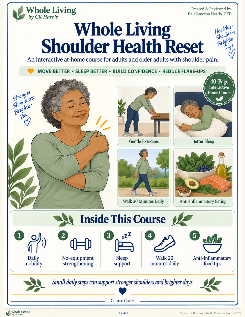 Preview of the illustrated Whole Living Shoulder Health Reset